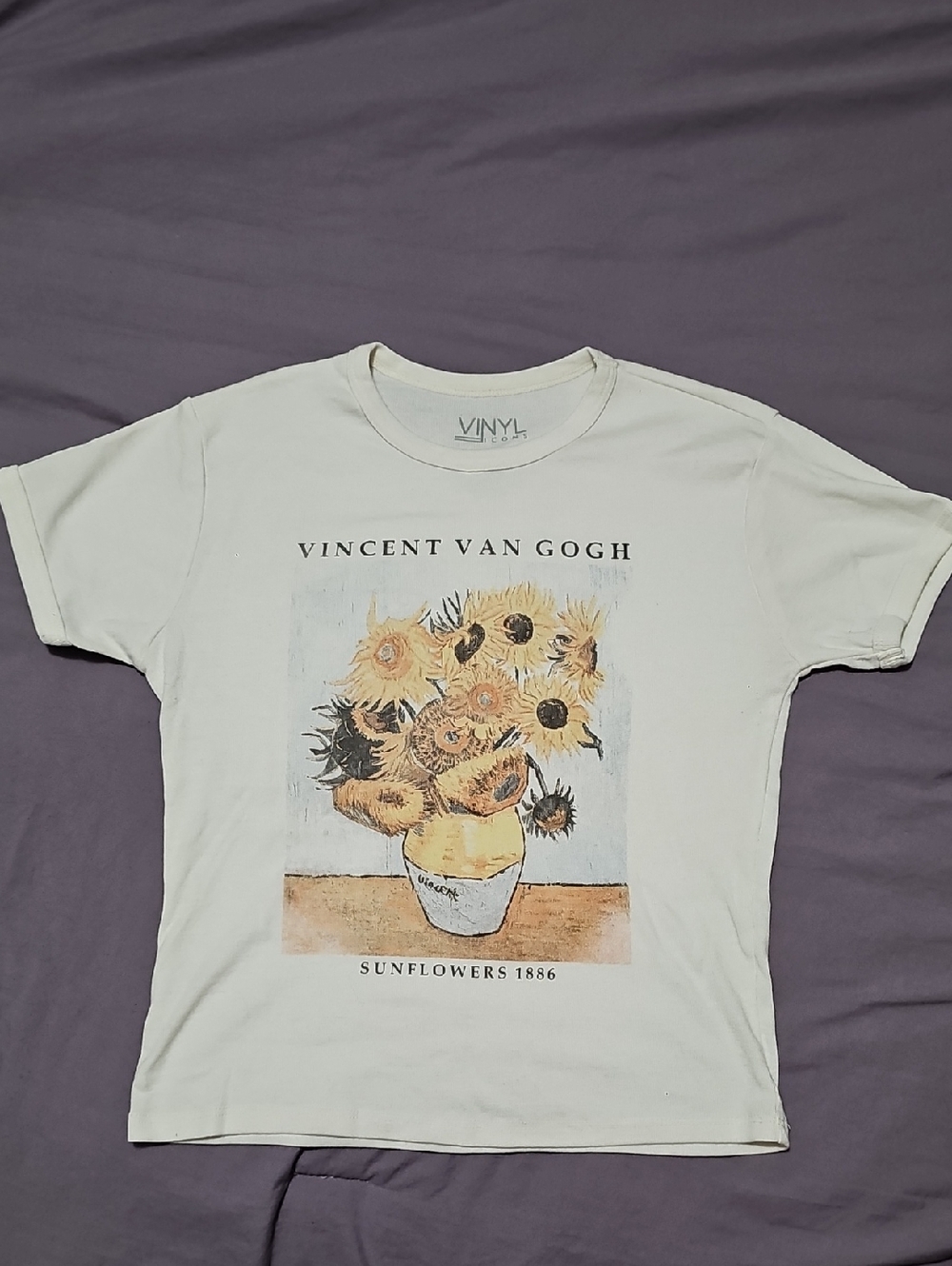 Vinyl Sunflowers 1886 Graphic Tee - Cream